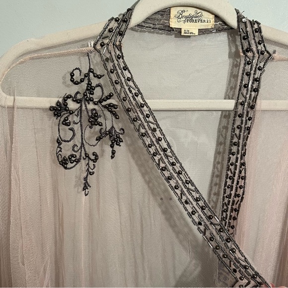 Vintage Inspired Tulle Beaded Jacket - Picture 3 of 8